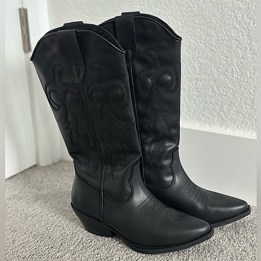 Steve Madden Windie Black Cowboy Boots